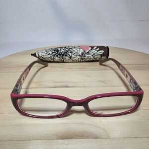 Vera Bradley Womens Eye Glass Frames With Sleeve Floral Print Multicolor